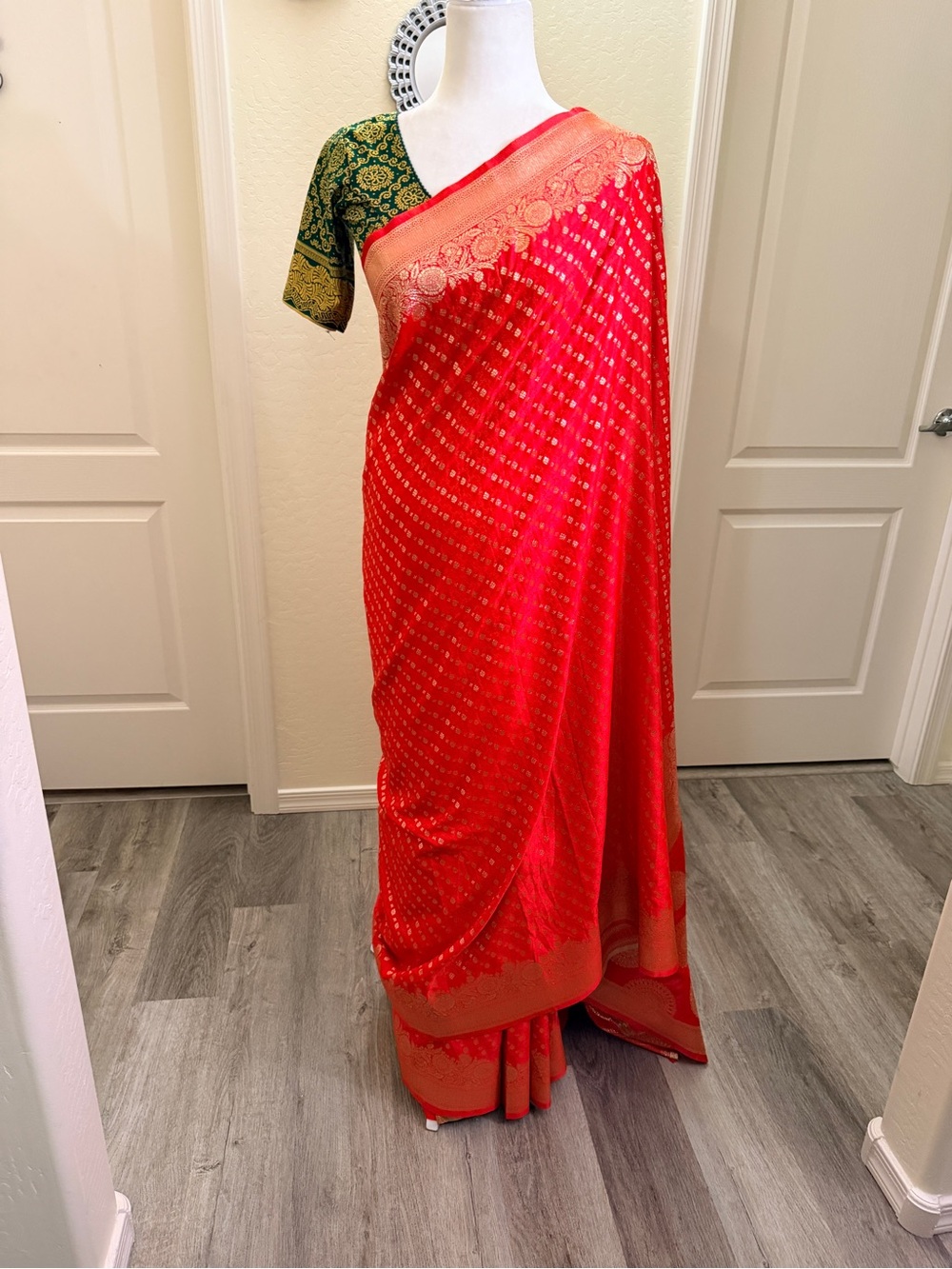 Red silk saree